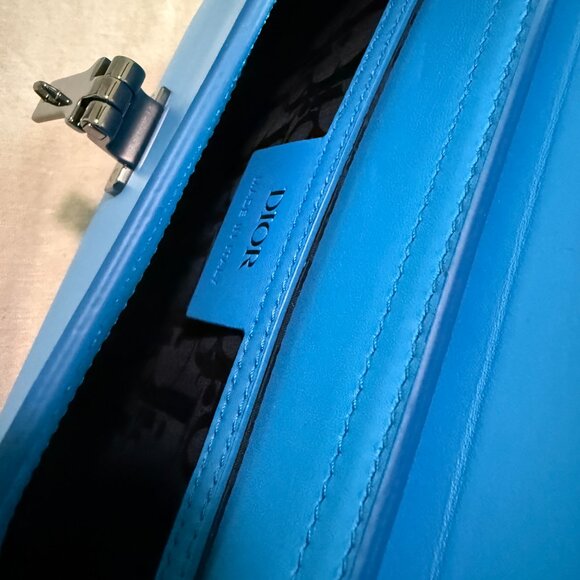 Dior Blue Leather Lock Crossbody Bag - Picture 8 of 15